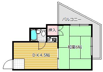 清水丘マンション(ワンルーム/4階)の間取り写真
