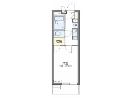 レイクサイド武蔵浦和(1K/1階)の間取り写真