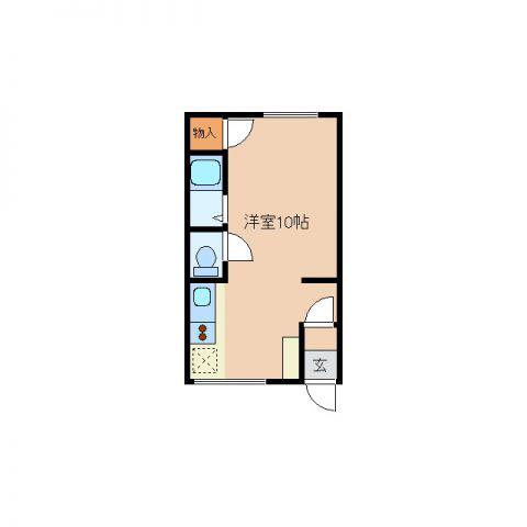 ハイツ栄(ワンルーム/2階)の間取り写真