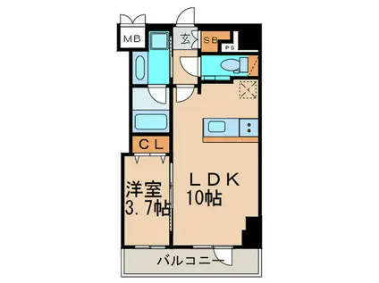 スタイリオ渋谷南平台(1LDK/4階)の間取り写真