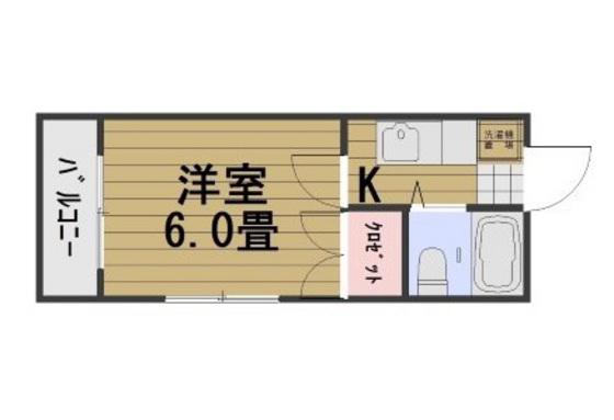 アリスメゾン新保(1K/2階)の間取り写真