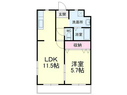 FELICE GATTO YOKOSUKA(1LDK/1階)の間取り写真