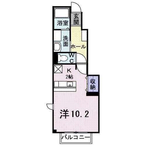 アネックス・S(ワンルーム/1階)の間取り写真