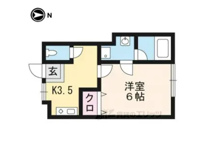 日比アパート(1K/2階)の間取り写真