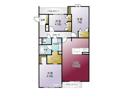 GRANDE CIELO (3LDK/3階)の間取り写真