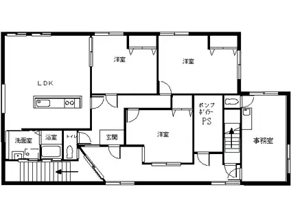 ウーノポルタ富田(3LDK/2階)の間取り写真