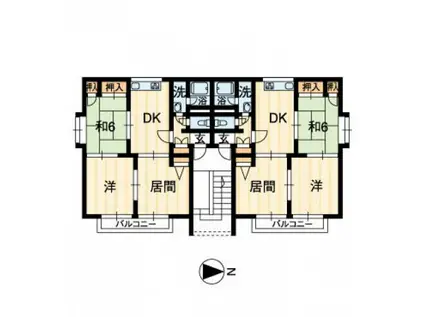 バルヴェール東雲(3DK/1階)の間取り写真