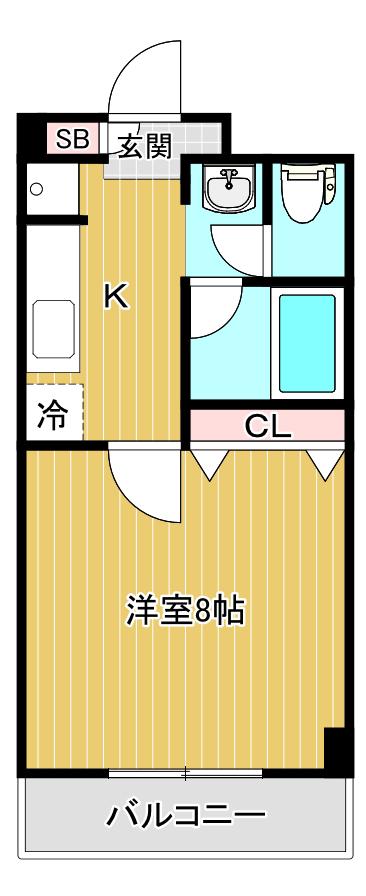 クレアール桜木(1K/3階)の間取り写真