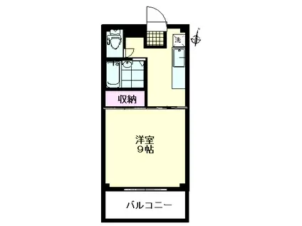 ラビットハウス向田(1K/1階)の間取り写真