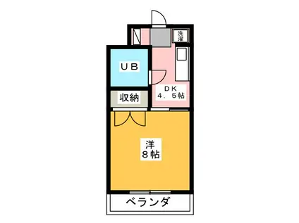 レジデンス三方ヶ原(1K/2階)の間取り写真