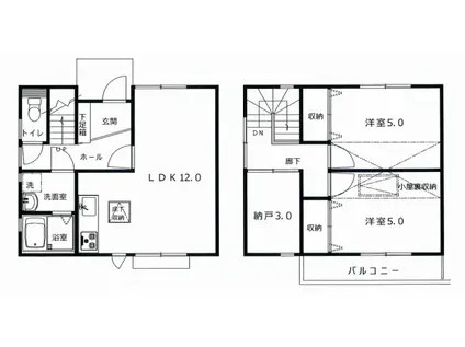 VILLA MONZEN(2SLDK/1階)の間取り写真