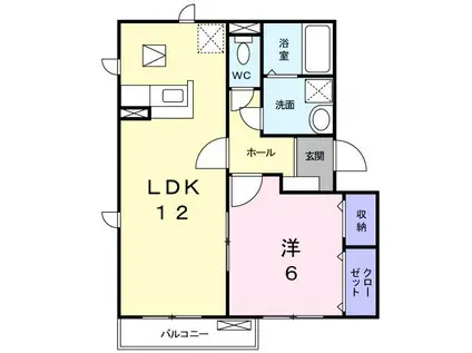 ファミリ-(1LDK/1階)の間取り写真