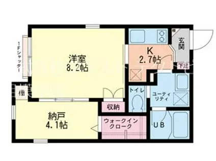 ミ アモーレ(1K/1階)の間取り写真