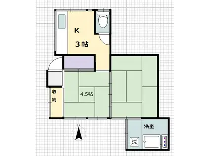 戸川荘(2K/1階)の間取り写真