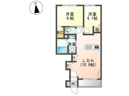 アンプルール(2LDK/1階)の間取り写真