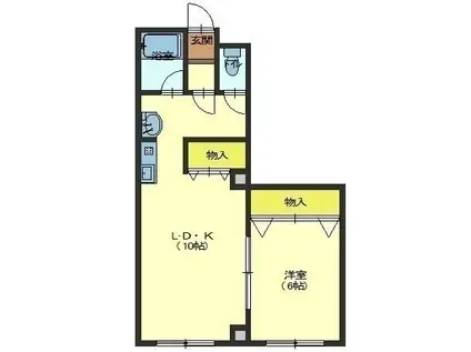 アールズコート港(1LDK/2階)の間取り写真