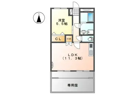 フィオーレ(1LDK/1階)の間取り写真