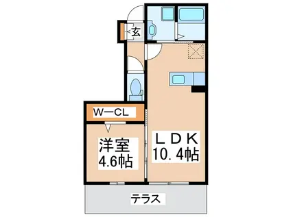 ホワイトリム(1LDK/1階)の間取り写真