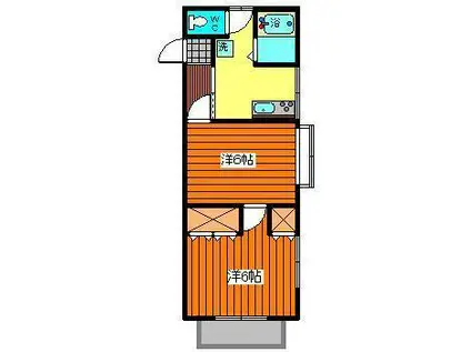 ウィンザー・I(2K/2階)の間取り写真