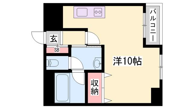KEIマンション(1K/7階)の間取り写真