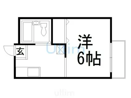 ユアセキザン(1K/2階)の間取り写真