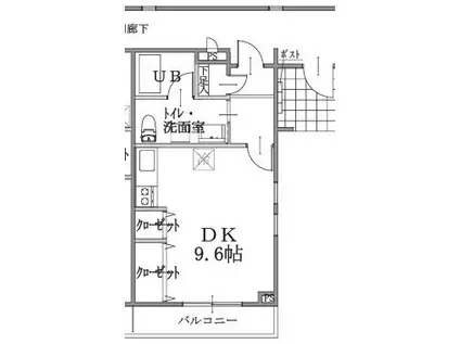 アゼリア中村町(1K/1階)の間取り写真