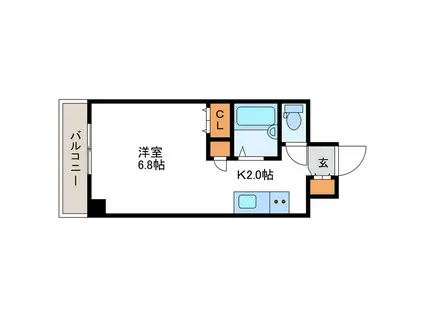 メゾンクレスト北大前II(1K/8階)の間取り写真