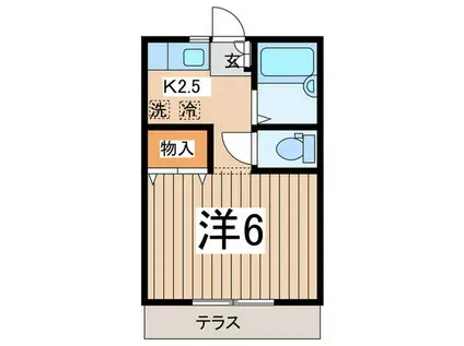 ドミール・美(1K/1階)の間取り写真