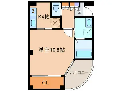 アプリコット(1K/2階)の間取り写真