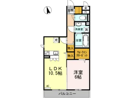 AVANCERAKANE(1LDK/2階)の間取り写真