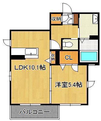 シャーメゾン藤崎(1LDK/1階)の間取り写真