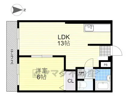 エルディムKー1(1LDK/1階)の間取り写真