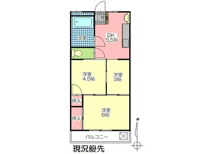 瑞木ビル(3DK/2階)の間取り写真