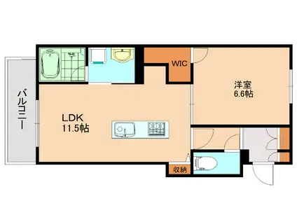 メゾン ド 平尾(1LDK/3階)の間取り写真