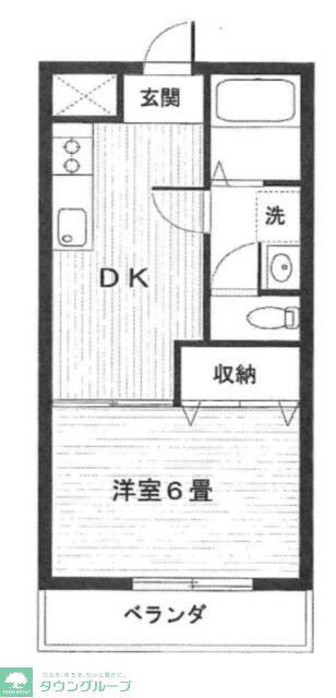 山一領家プリンス(1DK/1階)の間取り写真