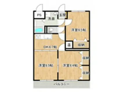 サンライズ旭(3DK/3階)の間取り写真