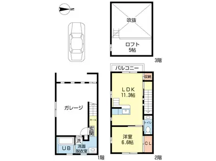 GマークI(1LDK/1階)の間取り写真