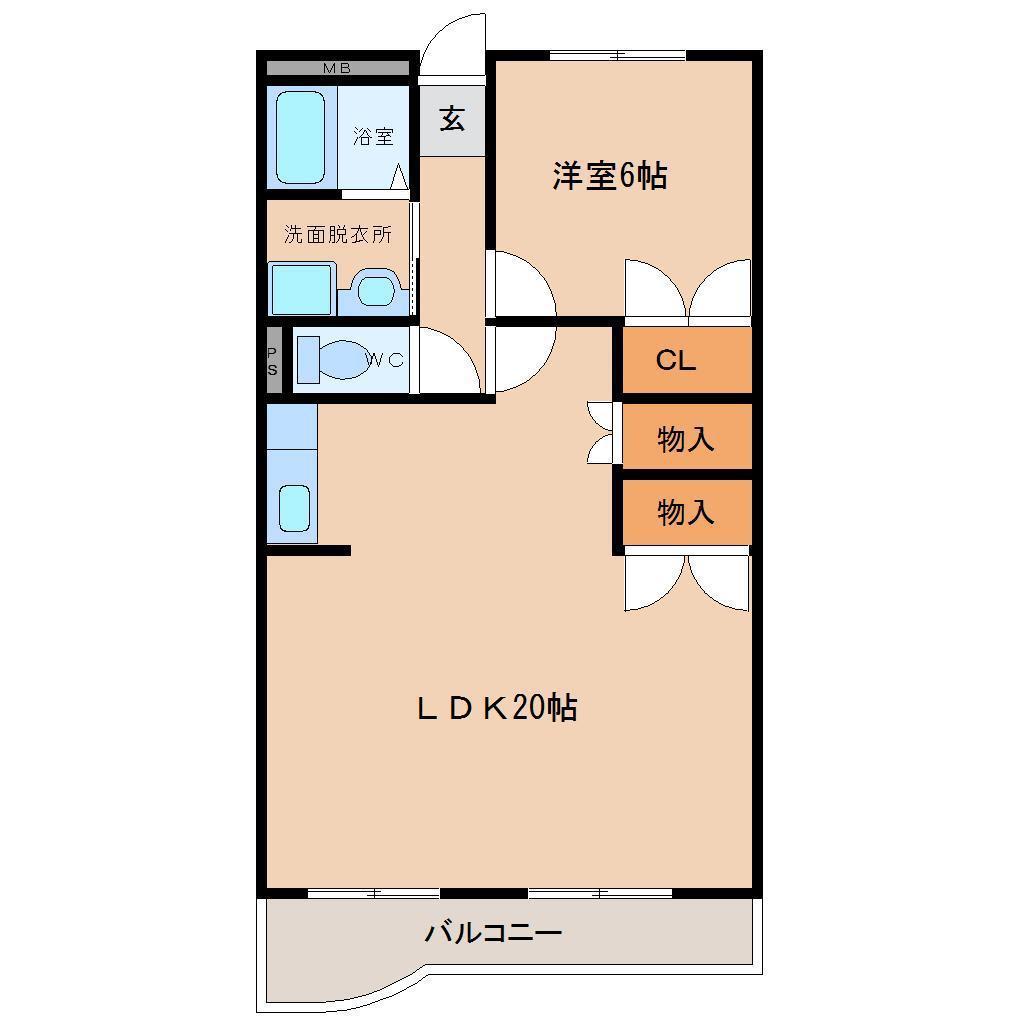 レジデンス名倉(1LDK/4階)の間取り写真