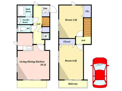 深沢メゾン(2LDK/1階)の間取り写真