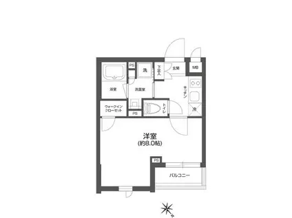 GRAN PASEO 四谷若葉(1K/4階)の間取り写真