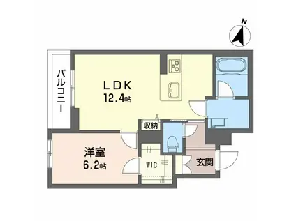 シャーメゾン笹和 402(1LDK/4階)の間取り写真