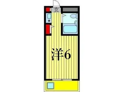 プラーズ金町(ワンルーム/4階)の間取り写真