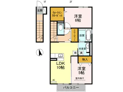 ヴィラ フロレスタ(2LDK/2階)の間取り写真
