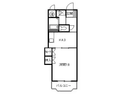 サンビレッジ(1K/1階)の間取り写真