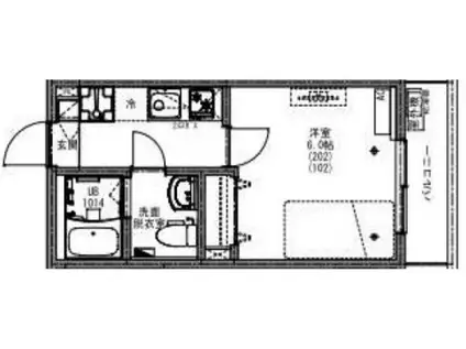 KEIAI RESIDENCE 梅島(1K/2階)の間取り写真