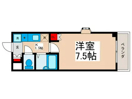 ルピナス・キクヨ(1K/3階)の間取り写真