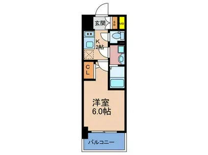 エスリードレジデンス梅田グランゲート(1K/5階)の間取り写真