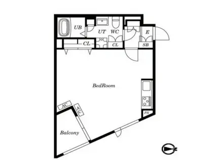 ランパール高輪(ワンルーム/1階)の間取り写真