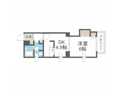 ベラ・カーサ(1DK/3階)の間取り写真