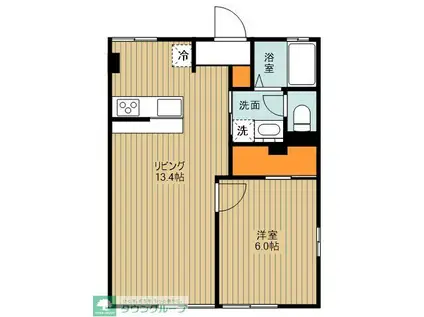 シティハイムハーモネート(1LDK/1階)の間取り写真